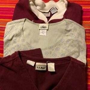 Special Buy. 3 Large Woman’s Shirt, 2 LL Bean Shirts’ blue brand free! Low price